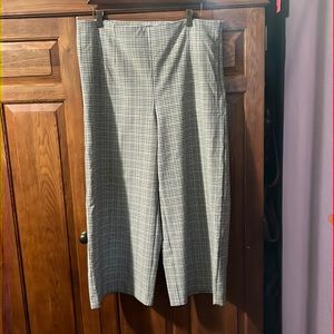 Nwt loft brown size zip plaid pants wide 12